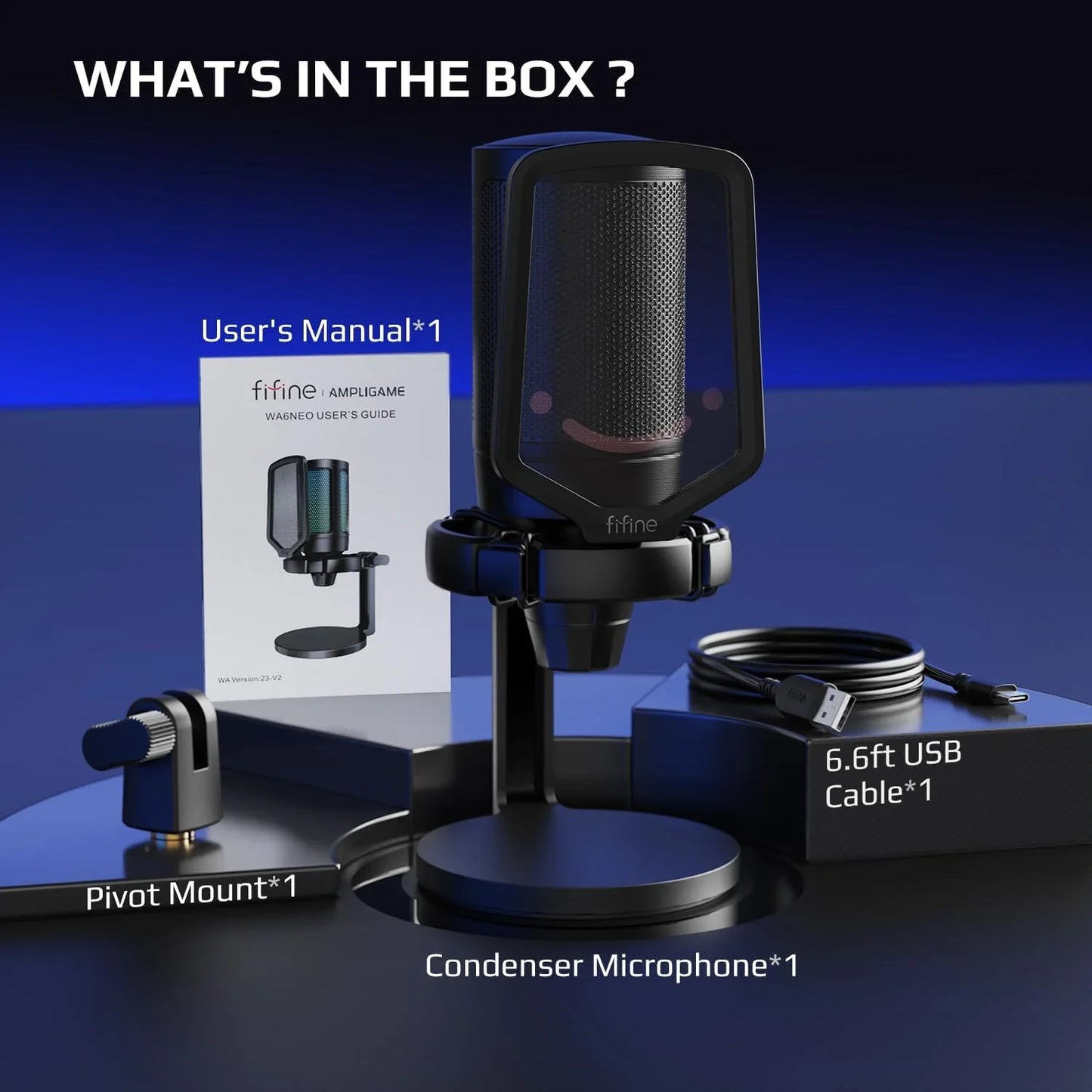 FIFINE A6V USB Microphone for PC and gaming