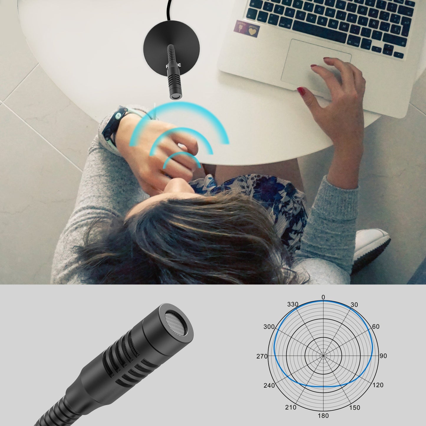 FIFINE K050 USB condenser microphone with gooseneck
