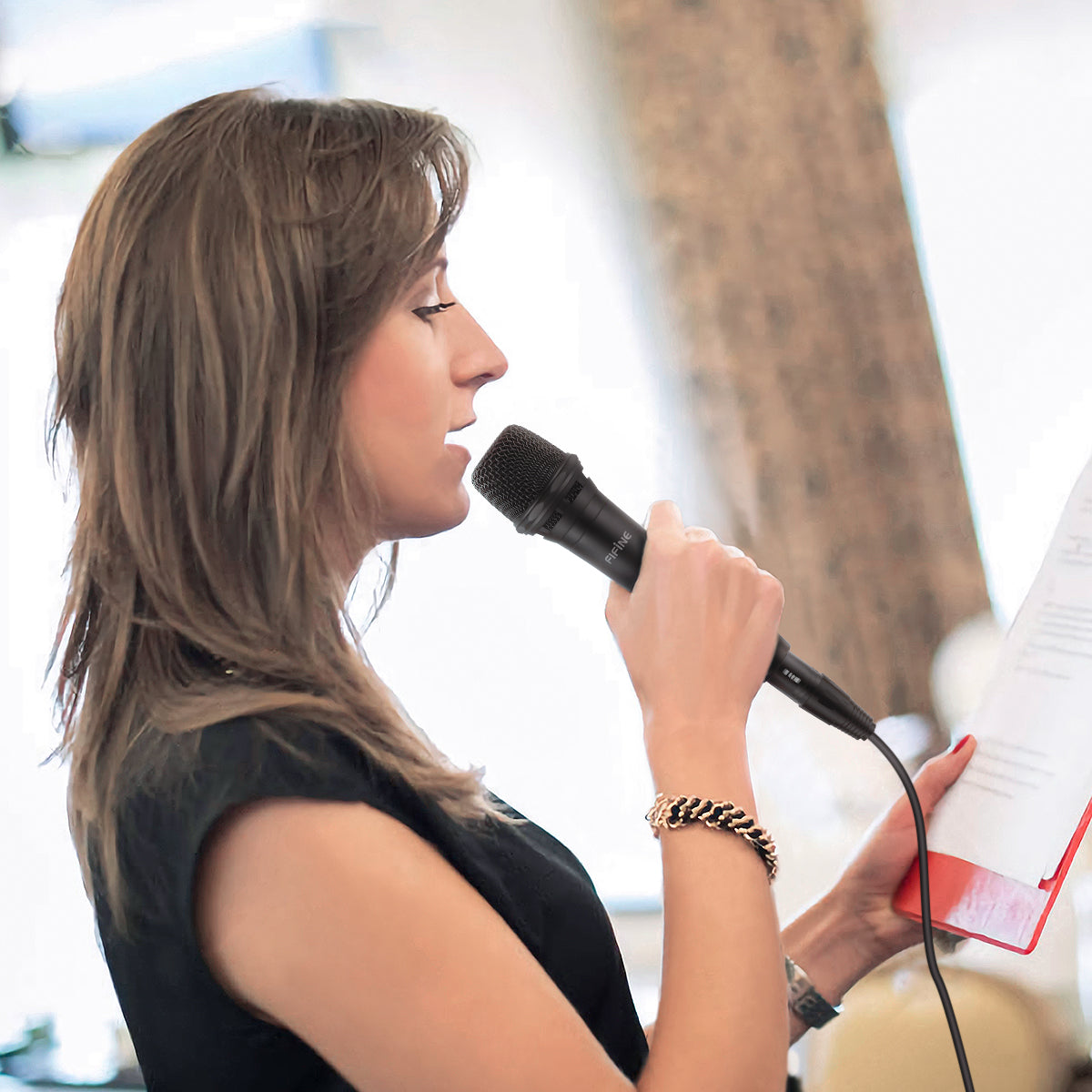 FIFINE K8 dynamic cardioid handheld microphone with 19ft cable