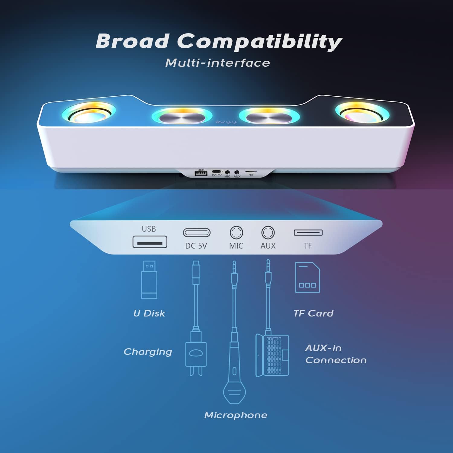 FIFINE A16 Bluetooth RGB gaming PC speaker soundbar