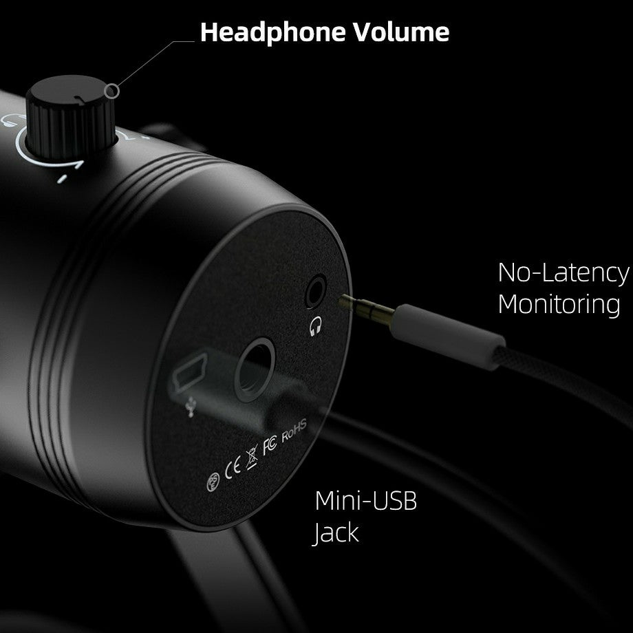 FIFINE K690 USB microphone on desk stand