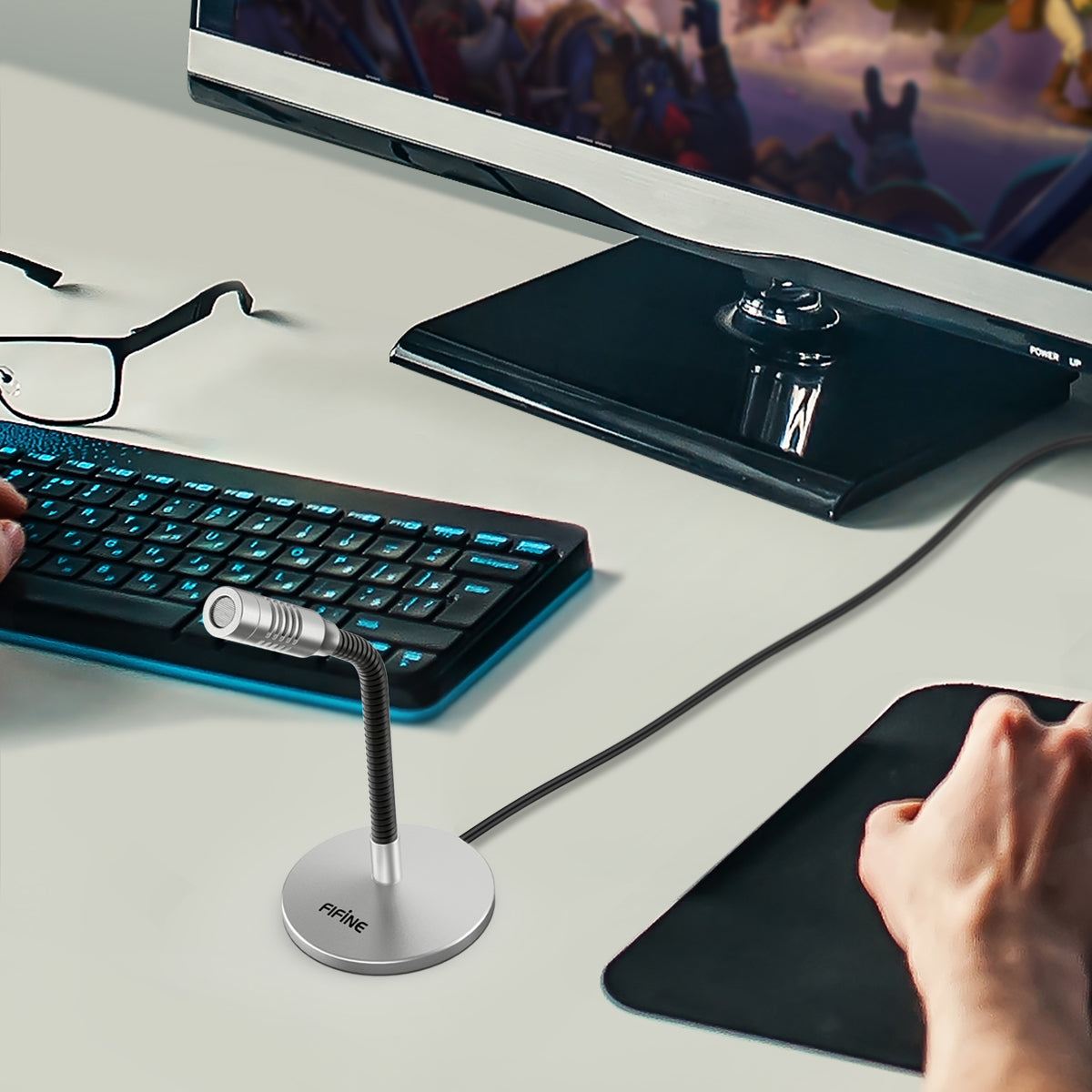 FIFINE K050 USB condenser microphone with gooseneck