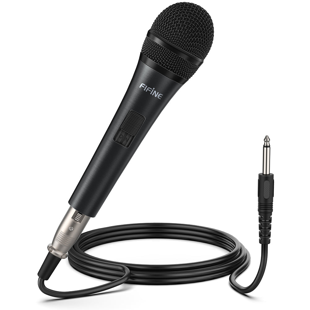 FIFINE K6 dynamic cardioid handheld microphone with XLR to 1/4-inch cable