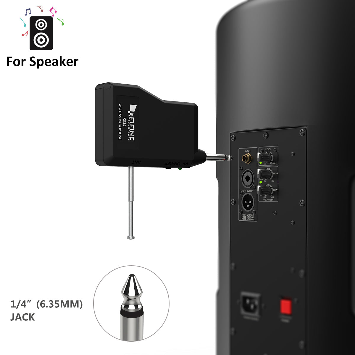 FIFINE K025 UHF wireless handheld dynamic microphone with 6.35mm receiver