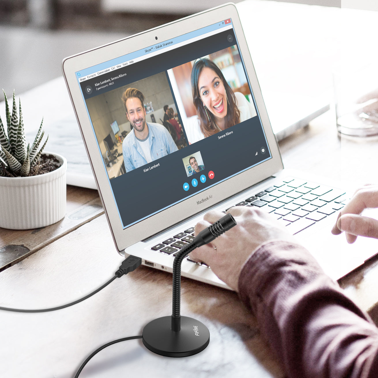 FIFINE K050 USB condenser microphone with gooseneck