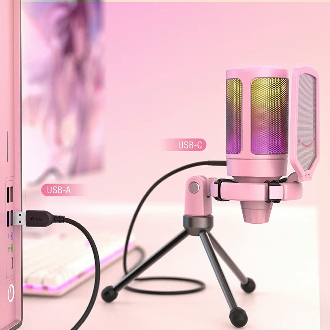 FIFINE A6V USB Microphone for PC and gaming