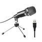 FIFINE K668 USB Microphone on desk stand, cardioid condenser USB mic