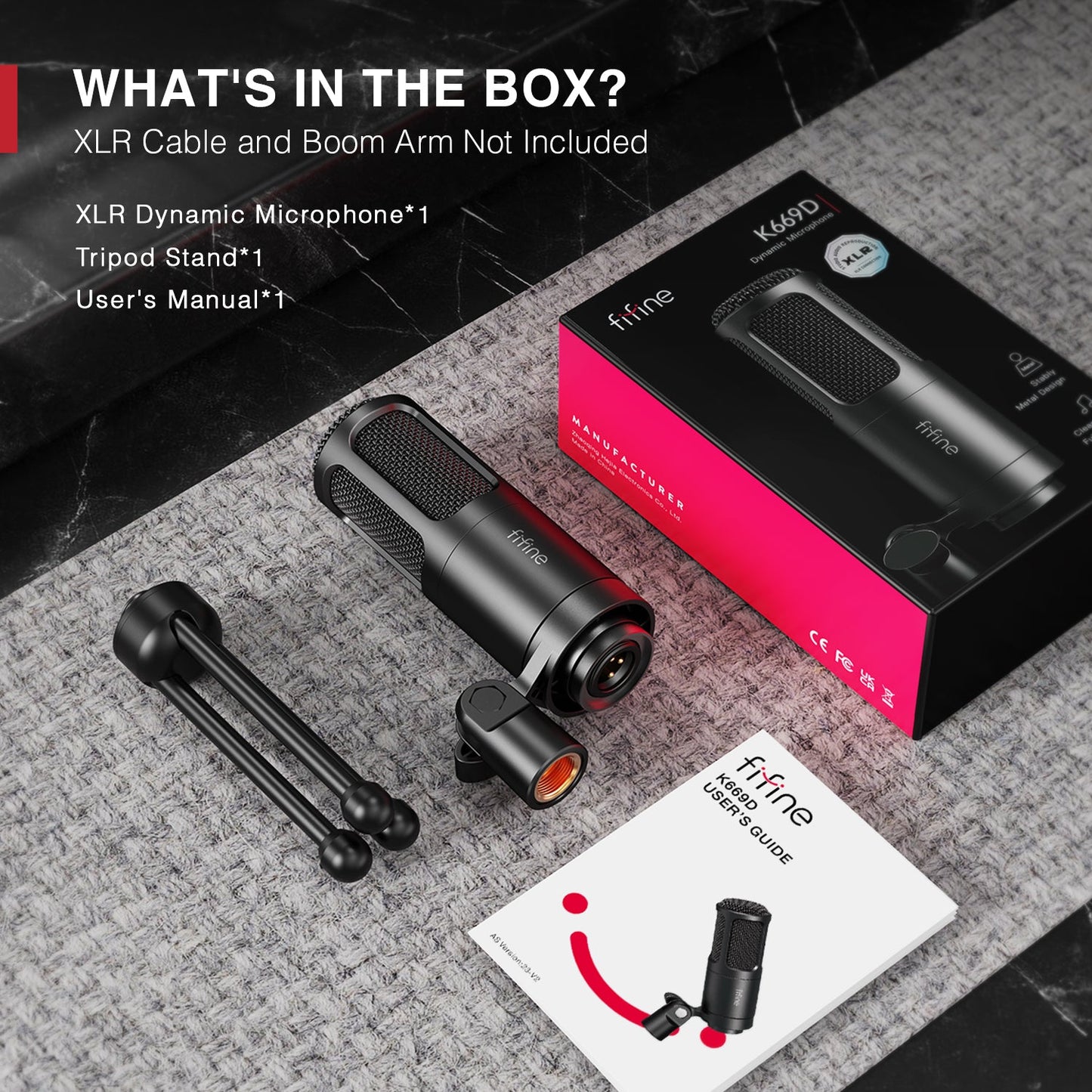 FIFINE K669C XLR condenser microphone for streaming and podcasting