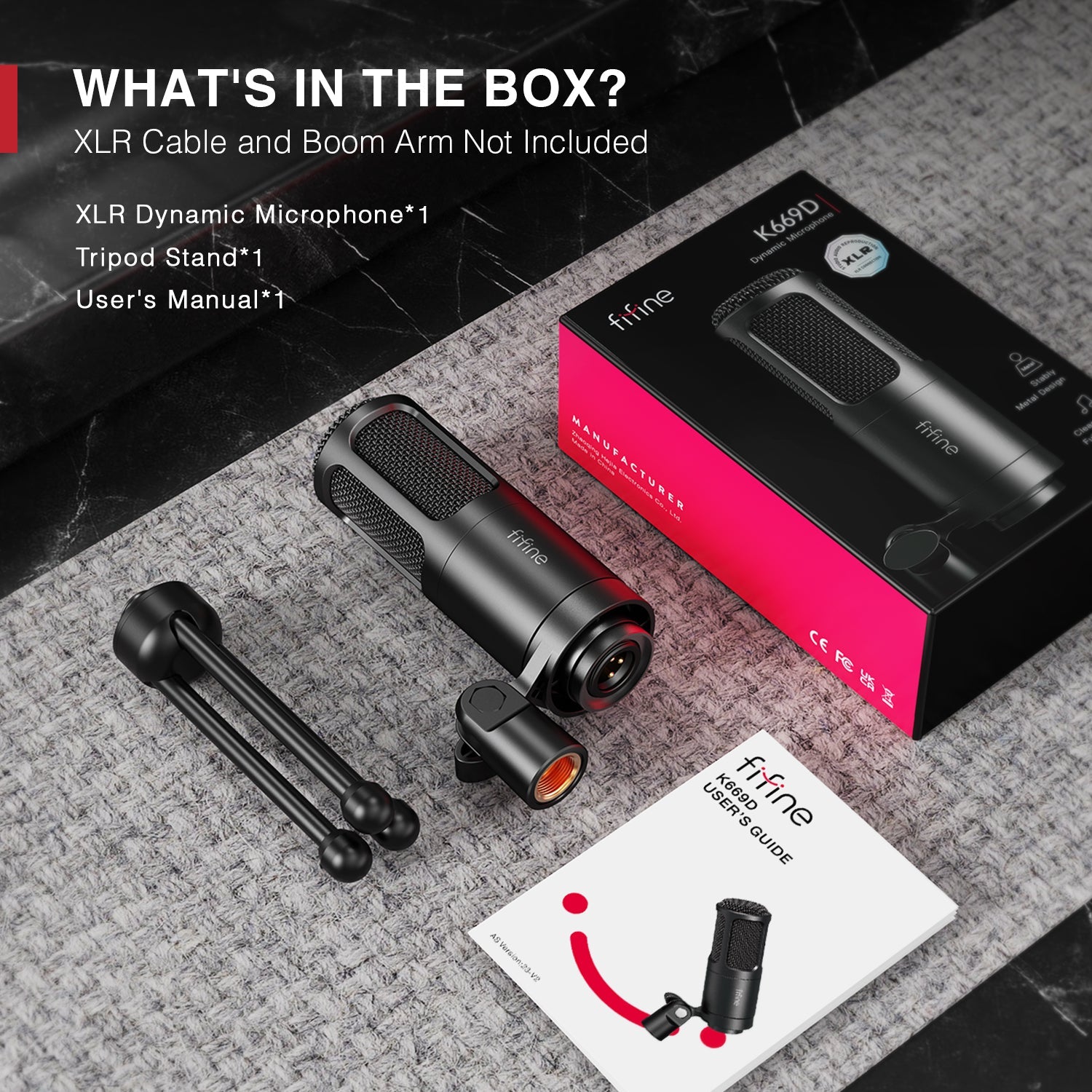 FIFINE K669C XLR condenser microphone for streaming and podcasting