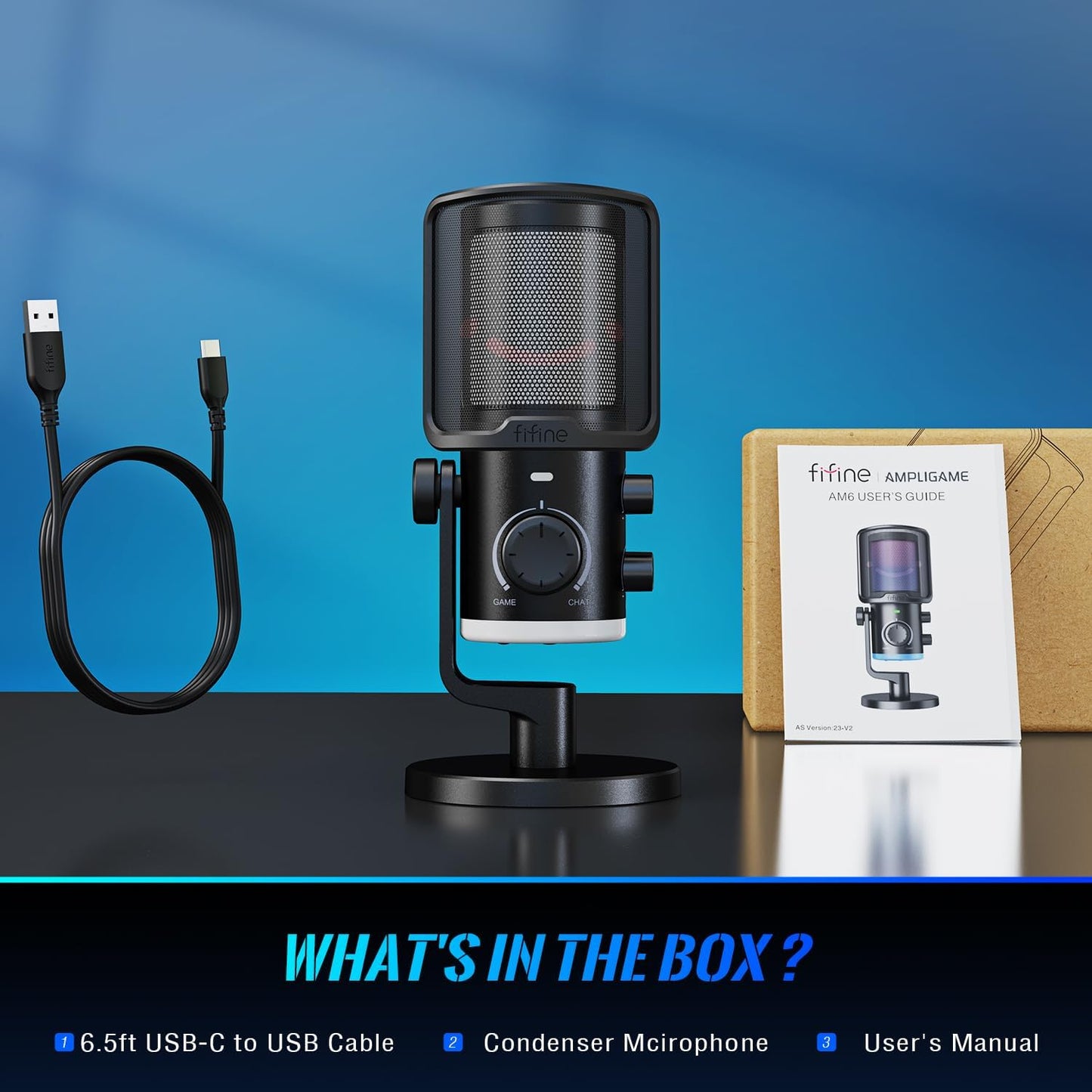 FIFINE AM6 USB Microphone for streaming and podcasts