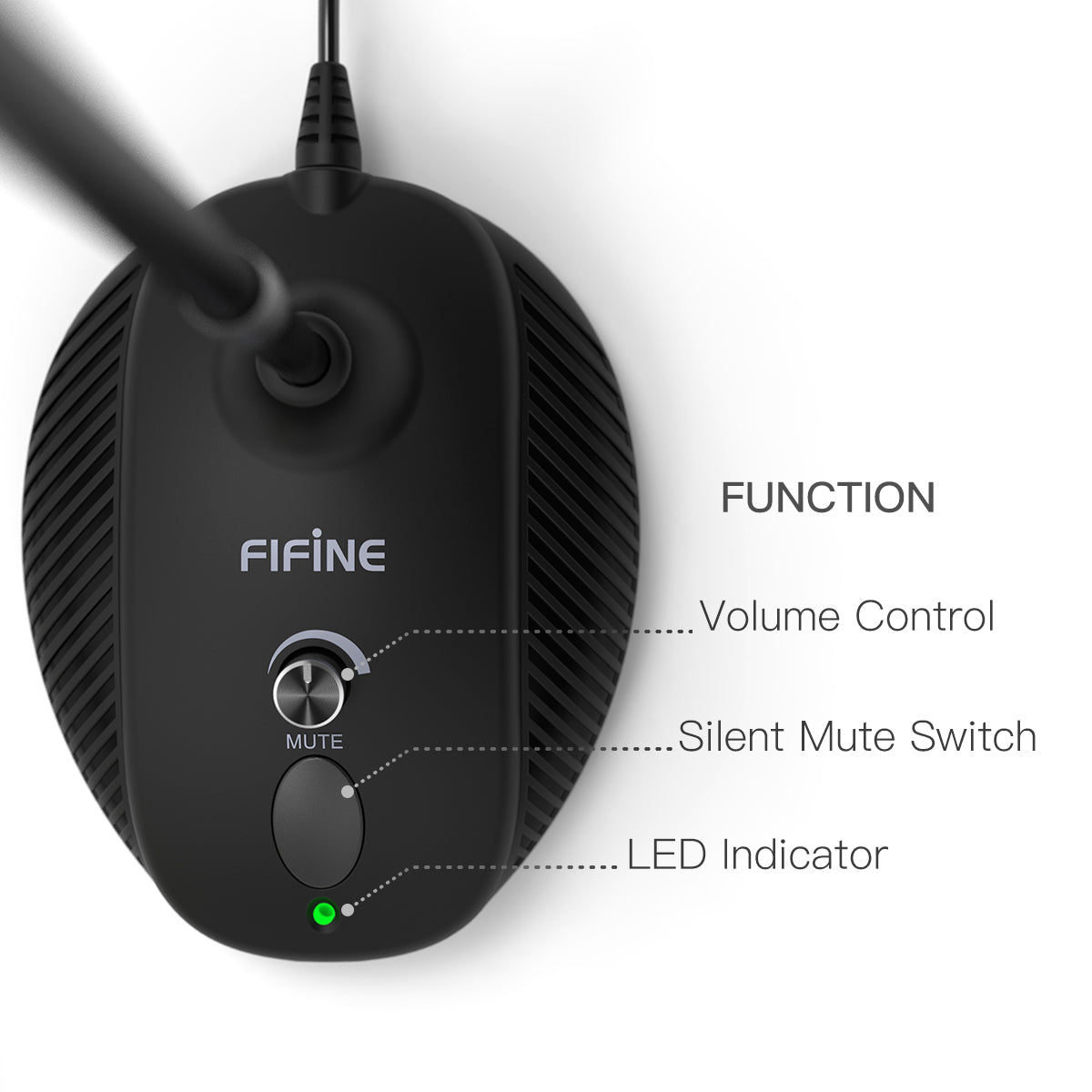 FIFINE K052 USB microphone with mute button and volume dial