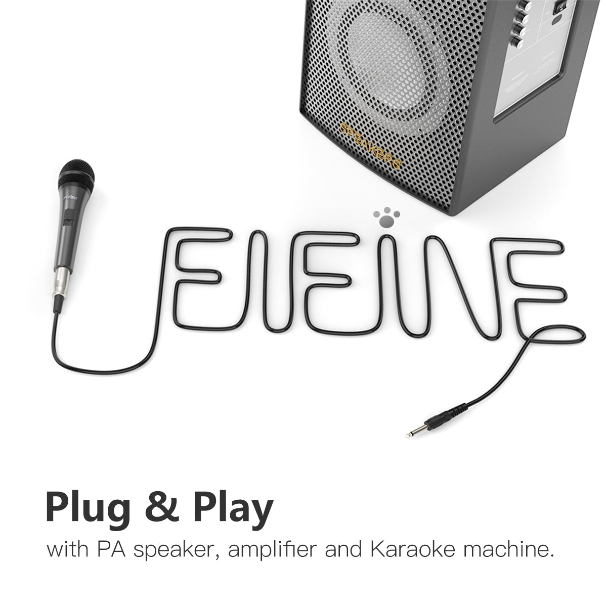 FIFINE K6 dynamic cardioid handheld microphone with XLR to 1/4-inch cable